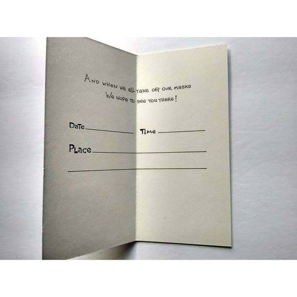 Halloween Greeting Card Vintage Party Invite Green Face Goblins Witch Cauldron - Picture 5 of 6